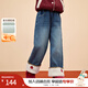 小茵曼童裝女童加絨牛仔褲冬季中大童年服保暖褲子 牛仔藍 120