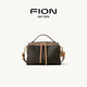 菲安妮（FION）包包女復古經(jīng)典單肩印花雙拉鏈枕頭包斜挎波士頓包生日禮物
