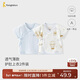 童泰（TONGTAI）嬰兒短袖上衣夏季純棉新生兒衣服初生寶寶和尚服和服上衣藍色59cm