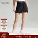 Calvin Klein運動(dòng)【速干】夏季女士松緊提花腰邊ck戶(hù)外網(wǎng)球跑步運動(dòng)A字裙褲 001-太空黑 L
