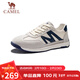 駱駝（CAMEL）經(jīng)典T頭輕盈軟彈休閑板鞋秋季百搭德訓鞋男 G15S547095 白藍 43