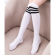 青衣麻相兒童足球襪子夏季薄款小學(xué)生長(cháng)筒襪絲質(zhì)中筒男孩女童輪滑過(guò)膝長(cháng)襪 絲質(zhì)：白色黑條紋【過(guò)膝筒襪】 S碼適合身高95-114CM