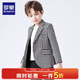羅蒙男童西裝套裝2026新款兒童休閑西服韓版外套千鳥(niǎo)格子上衣帥氣 單外套 140