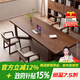 鐵皇帝南美胡桃木高檔實(shí)木客廳大長(cháng)書(shū)桌家用工作臺書(shū)房原木辦公學(xué)習桌 胡桃木桌200*80*75*4.5cm