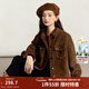 茵曼（INMAN）美拉德巴恩風(fēng)短外套女2025秋冬款復古時(shí)尚寬松燈芯絨夾克上衣 深咖色 S