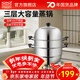 雙喜 蒸鍋304不銹鋼三層加厚復底大容量湯鍋帶蒸籠蒸屜燃氣電磁爐通用 304不銹鋼 3層 32cm