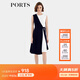 PORTS寶姿早春新款女裝優(yōu)雅氣質(zhì)雙拼色連衣裙ALD8D145JWP052 黑白色 S (4)