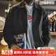 馬登工裝美式休閑IKE棉織教練夾克男外套春秋薄款黑色廓形男士上衣 黑色 【潮流痞帥/男生/2025新款】 L