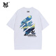 PNJ新款夏季潮牌高級感白色短袖T恤男女款寬松重磅梵高星空時(shí)尚印花 白色 XL
