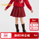 巴拉巴拉【商場(chǎng)同款】童裝女童新年短裙2026春裝新款百褶裙百搭潮 紅色調00466 130