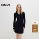 ONLY 2025夏季松弛正肩翻領(lǐng)針織長(cháng)袖短裙連衣裙女|125346005