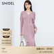 SNIDEL春夏優(yōu)雅修身V領(lǐng)泡泡袖魚(yú)尾針織連衣裙SWNO241048 粉色 均碼 （F）