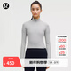 lululemon丨It's Rulu 女士運動(dòng)羅紋短款半拉鏈衫 芯吸 LW3IO6S 水滴銀 M