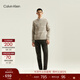 Calvin KleinJeans秋冬男女情侶中性休閑通勤ck字母提花圓領(lǐng)打底衫針織衫毛衣 PEE-鉛灰 XL