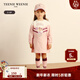 Teenie Weenie  Kids小熊童裝24秋季款女寶寶拼色印花休閑連衣裙 粉色 100 cm