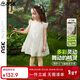 ASK JUNIOR兒童小飛袖連衣裙2025夏季小童網(wǎng)紗裙女童花苞裙公主裙 白色 