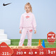 NIKE 耐克童裝女童衛衣+長(cháng)褲2件套裝春秋新款舒適毛圈兒童上衣褲子
