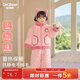 歐姆熊女童秋冬款法蘭絨睡衣2025新款男寶寶冬季三層夾棉家居服兒童冬裝 玫粉色小兔【三層夾棉蓄熱保暖】 100 100cm