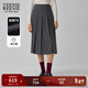 Teenie Weenie小熊簡(jiǎn)約半身裙女春夏學(xué)院風(fēng)通勤中長(cháng)款百褶裙女 灰色 S 160