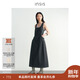 INSISFEMME[趙昭儀同款][扭結系列]酶洗棉夏新款鏤空后背立體袋蛋型連衣裙女 查爾斯頓綠 M