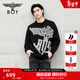 BOY LONDON【水墨之影】情侶圓領(lǐng)套頭毛衣大logo潮牌針織衫N60002 黑色 L