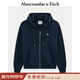 Abercrombie & Fitch【美式復古】小麋鹿圖案保暖抓絨衛衣25秋冬新款女裝152-5417 寶藍色 M (165/96A)
