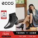 愛(ài)步（ECCO）職場(chǎng)優(yōu)雅高端小羊皮方頭高跟時(shí)裝女靴 型塑290983 黑色37