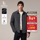 哈吉斯（HAZZYS）男裝 冬款襯衫式翻領(lǐng)絎縫棉服高彈簡(jiǎn)約男士外套ASSZU0CDX12 深灰色CC XL （180/100A 50）
