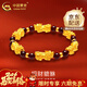 中國黃金（CHINA GOLD） 黃金手鏈女足金石榴石貔貅轉運珠手串新年實(shí)用生日禮物送女友 6mm石榴石【6只貔貅+6顆金珠】約4.2g