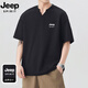 JEEP SPIRIT吉普短袖T恤男士V領(lǐng)夏季高端半袖體恤涼感上衣服打底衫