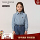 Teenie Weenie Kids小熊童裝25春夏新款男女童寶寶長(cháng)袖牛仔襯衫 淺牛仔色 100cm