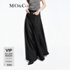 MO&Co.半身裙壓褶立裁中低腰白色氣質(zhì)挺括骨感A字長(cháng)裙摩安珂 古堡灰色 S 160