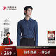 勁霸男裝男士T恤秋冬翻領(lǐng)純色商務(wù)長(cháng)袖POLO衫男|BTXT3663 印度藍 M