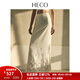 HECO【倚羅蝶夢(mèng)】新中式國風(fēng)2025秋冬醋酸蝴蝶刺繡高腰直筒半身裙女 白色 S