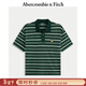 Abercrombie & Fitch【重磅POLO】男裝25夏季美式條紋棉質(zhì)Polo衫短袖T恤 綠色條紋 L (180/108A)