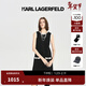 Karl Lagerfeld氣質(zhì)黑白撞色無(wú)袖連衣裙2025冬季新品女裝老佛爺 黑色 S （38）