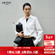 艾諾絲雅詩(shī)【商場(chǎng)同款】春秋季新款休閑純棉氣質(zhì)白色假兩件襯衫女30815122 黑白色 M