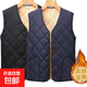 男士短款棉馬甲秋冬季款加絨加厚內穿保暖帥氣大碼坎肩中年爸爸裝 黑色【秋冬加絨加厚】 3XL 【130-155斤】