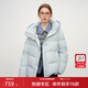 范思藍恩高光云朵系列多巴胺泡芙羽絨服女冬裝連帽慵懶短款外套女 冰藍色 XS （尺碼偏大，卡碼建議往小拍）