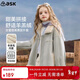 ASK JUNIOR兒童毛絨外套25冬季中大童仿羊羔毛短款上衣女童保暖毛領(lǐng)抓絨衣