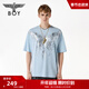 BOY LONDON夏季男女同款燙銀老鷹弓箭炸街潮酷設計感寬松T恤N01900 藍色 XL