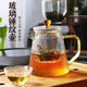 宣室堂玻璃提梁壺煮茶壺耐高溫加厚煮茶器電陶爐家用大容量保溫茶壺套裝 錘紋壺650毫升（單壺）