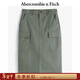 Abercrombie & Fitch美式氣質(zhì)巴恩風(fēng)美式高腰直筒中長(cháng)款半身裙春夏女裝143-4235 深軍綠色 L (165/84A)