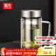 富光 格致玻璃杯雙層帶蓋茶杯茶水分離辦公杯過(guò)濾把手大容量家居館 本色 520ml