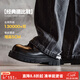 馬登德比鞋男款厚底增高黑色大頭皮鞋男通勤百搭cleanfit休閑工裝鞋子 亮面黑 【偏大一碼&5cm增高/光澤感/男士正裝鞋】 42 男碼