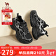 駱駝（CAMEL）銀月戶(hù)外復古老爹鞋厚底休閑鞋 L24A283742 黑/銀 38