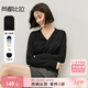 尚都比拉春夏季休閑V領(lǐng)開(kāi)衫針織衫女簡(jiǎn)約高級感上衣開(kāi)衫內搭 黑色 M