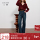 三彩2025冬季新款牛仔褲休閑直筒褲寬松長(cháng)褲簡(jiǎn)約Z