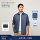 Tommy Hilfiger【免燙肌理】秋冬男裝商務(wù)休閑純色條紋長(cháng)袖襯衣襯衫外套 【凈色】-深藍色DBZ M （推薦：135-150斤）