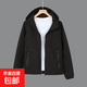 春秋新款小香風(fēng)沖鋒衣外套爆款韓版寬松潮流大碼防風(fēng)透氣女士夾克 黑色 L 建議100-120斤